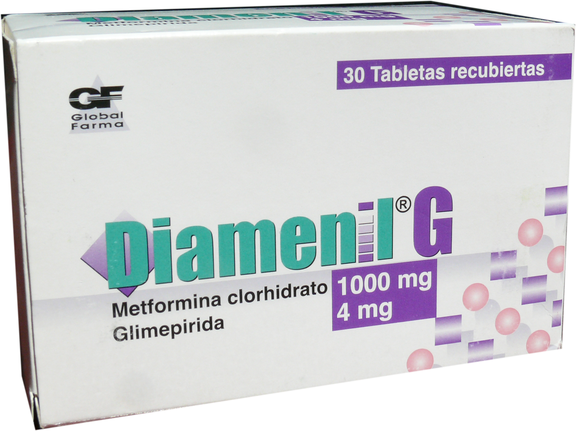 DIAMENIL G TABLETAS 1000/4MG x 30